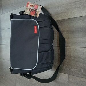 Skip Hop black with light blue dash Diaper bag